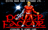 Power Factor title screen for Atari Lynx